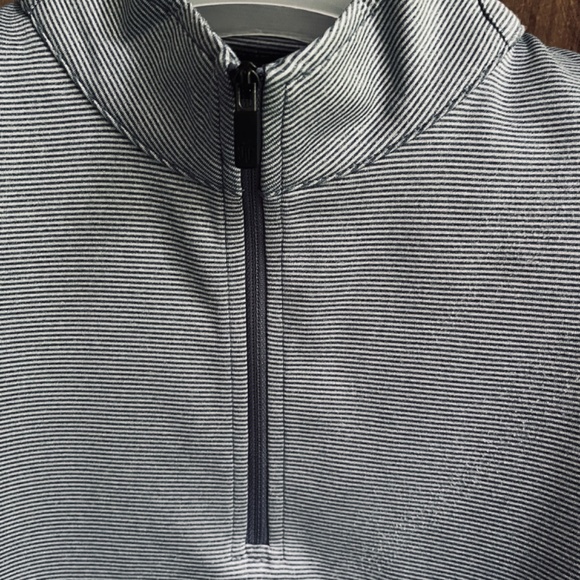 Hickey Freeman Men's Quarter Zip Pullover Striped Gray Size M - Picture 4 of 15